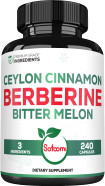 1500Mg Berberine Supplement With Organic Ceylon Cinnamon Bark & Bitter Melon - 3In1 Special Formula For Immune System, Heart Health, Body Management & Digestion Support - 60 Vegan Capsules