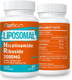 2000 Mg Nicotinamide Riboside, Nmnh Supplement Alternative, Liposomal Nicotinamide Riboside Supplement With Tmg & Pterostilbene - Nad*, Energy, Focus, Immunity, Age Resist - 120 Softgels