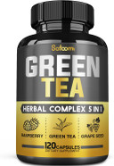 5In1 Organic Green Tea Extract With Egcg- 14200Mg Per Serving - Blended Raspberry, Grape Seed, Gymnema & Coleus Forskohlii - Support Heart, Body Balance & Immune For 2 Months