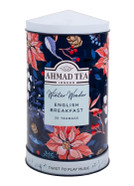 Ahmad Tea Winter Wonder Musical Tea Tin Collectable With English Breakfast Tea, 30 Teabags In Gift Caddy That Plays Real Music