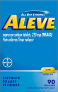 Aleve Pain Reliever & Fever Reducer Gelcaps, Naproxen Sodium, Headache And Back And Body Pain Relief Medicine, For Adults And Children Ages 12 And Up, 90 Count