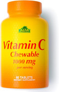 Alfa Vitamins Vitamin C Chewables Contains 1000Mg - Easy To Chew Tablets - Super Antioxidant - Immune Booster - 60 Tablets
