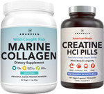 Amandean Premium Creatine Hcl & Marine Collagen Bundle. Usa-Made Con-Cret. 7X Concentrated. Wild-Caught Hydrolyzed Fish Collagen Protein. Anti-Aging. Support Recovery & Lean Muscle. Healthy Skin