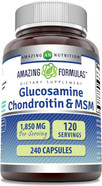 Amazing Formulas Glucosamine Chondroitin Msm 1850 Mg Per Serving Capsules Supplement | Non-Gmo | Gluten Free | Made In Usa (60 Count)