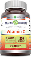 Amazing Formulas Vitamin C 1000 Mg 250 Tablets Supplement | Non-Gmo | Gluten Free | Made In Usa