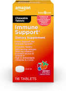 Amazon Basic Care - Chewable Tablets, Immune Support Berry Chew Tablets, 116 Count