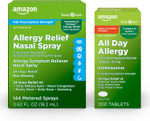 Amazon Basic Care Allergy Bundle, Allergy Relief Nasal Spray, Fluticasone Propionate, And All Day Allergy Tablets, Cetirizine Hydrochloride, 24 Hour Relief