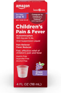 Amazon Basic Care Children'S Pain And Fever Oral Suspension Liquid, Acetaminophen 160 Mg Per 5 Ml, Bubblegum Flavor, 8 Fl Oz