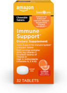Amazon Basic Care Immune Support Citrus Chew Tablets, 32 Count