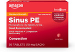 Amazon Basic Care Sinus Pe, Maximum Strength Nasal Decongestant, Cold Medicine, Phenylephrine Hcl Tablets, 10 Mg, 36 Count