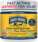 Amish Origins Arthritis Pain Relief Cream - 7 Oz - Maximum Strength Deep Penetrating For Joint, Muscle, Knee, Back, Feet, Hand, Ankle, Aches, Neuropathy