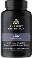 Ancient Nutrition Probiotics And Zinc Supplement, Supports Healthy Immune System And Gut Health, Made Without Gmos, Superfoods Supplement, Paleo And Keto Friendly, 30 Count