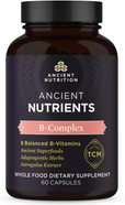 Ancient Nutrition Vitamin B Complex Supplement, 8 Balanced B-Vitamins, Supports Healthy Energy Levels, Adaptogenic Herbs, Enzyme Activated, Paleo & Keto Friendly, 60 Capsules