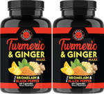 Angry Supplements Turmeric Ginger Maxx 60 Capsules  W. Turmeric, Ginger Root, Omega 3, Bromelain, Quercetin & Black Pepper Extract  Natural Wellness & Antioxidant For Men & Women (1-Bottle)