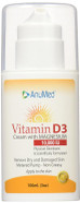 Anumed - Vitamin D3 10,000 Iu Cream With Magnesium + Hyaluronic Acid + Vitamin E For Beautiful And Healthy Skin Care. Promotes Stronger Bones, Muscles, Joints, Heart, Immune System, Non-Greasy (3Oz)