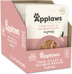 Applaws Natural Wet Cat Food In Gravy, Limited Ingredient Wet Cat Food Pouches, No Additives, Made With Natural Ingredients, Tuna With Salmon In Gravy (12 X 2.47Oz Pouches)
