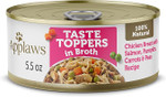 Applaws Taste Toppers, Grain-Free Dog Food Topper, Limited Ingredient, Chicken Breast With Salmon, Pumpkin, Carrots & Peas In Broth (12 X 5.5Oz Cans)