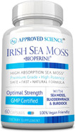 Approved Science Wild-Crafted Irish Sea Moss - Bladderwrack, Burdock - Immune, Heart, Thyroid, Gut Health, Anti-Aging Support - 60 Capsules