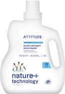 Attitude Liquid Laundry Detergent, Ewg Verified, He Compatible, Plant-Based & Vegan, Natural Laundry Soap, Citrus Zest Scent, 60.8 Fl Oz