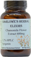 Barlowe'S Herbal Elixirs Chamomile Flower Extract | German Chamomile Supplement | Matricaria Chamomilla | 1.2% Apigenin | 600Mg Per Capsule | 60 Vegi Capsules | Stearate Free | Glass Bottle