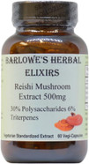Barlowe'S Herbal Elixirs Reishi Mushroom Extract Supplement | Red Reishi | Ganoderma Lucidum |30% Polysaccharides| 6% Triterpenes | 500Mg | 60 Veggie Capsules