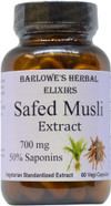 Barlowe'S Herbal Elixirs Safed Musli | Safed Musli Extract | Chlorophytum Borivilianum | 700 Mg Per Capsule | 50% Saponins | 60 Veggie Capsules | Stearate Free | Bottled In Glass