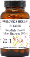 Barlowe'S Herbal Elixirs Swedish Flower Pollen Extract Supplement | 20:1 High-Potency Extract | 600Mg Per Capsule | 60 Vegan Capsules | Stearate-Free | Bottled In Glass For Quality