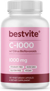 Bestvite Vitamin C 1000Mg (480 Vegetarian Capsules) (120 X 4) With Citrus Bioflavinoids - No Stearates - Vegan - Non Gmo - Gluten Free