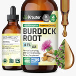 Bio Krauter Burdock Root Tincture - Antioxidant Support Liquid Supplement - Burdock Root Extract - Alcohol And Sugar Free - Vegan Drops 2 Fl.Oz