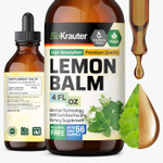 Bio Krauter Lemon Balm Leaf Extract - Vegan Melissa Lemon Balm Tincture For Calmness Support - Sugar & Alcohol-Free - 4 Fl. Oz