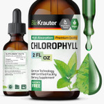 Bio Krauter Liquid Chlorophyll Drops - Cleanse & Immune Support - Internal Deodorant - Sodium Copper Chlorophyllin Extract Supplement - 2 Fl Oz