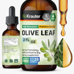Bio Krauter Olive Leaf Extract Liquid - Olive Leaf Tincture For Immune Support - Alcohol And Sugar Free - Vegan Drops 2 Fl.Oz