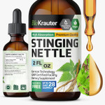 Bio Krauter Stinging Nettle Tincture - Nettle Root Extract Liquid - Urinary Support Supplement - Urtica Dioica Natural Extract - Vegan, Sugar & Alcohol Free Drops 4 Fl.Oz