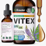 Bio Krauter Vitex Tincture - Chasteberry Extract Supplement For Women - Fast Absorption Formula - Alcohol & Sugar Free Chaste Tree Supplement - Vegan Drops 4 Fl.Oz