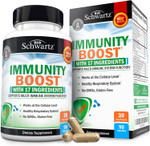 Bioschwartz Immune Support Supplement - Vitamin C With Zinc Elderberry Extract Ginger Bee Propolis Beta Carotenes, Immunity Boost For Adults, Immune Defense Antioxidant Vitamins, 90 Capsules