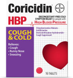 Coricidin Hbp Decongestant-Free Cough And Cold Medicine - Specially Designed Relief For High Blood Pressure, Cough, Runny Nose, Sneezing And Cold Symptoms (16 Count)