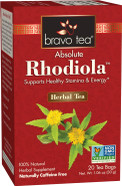 Bravo Tea Absolute Rhodiola Herbal Tea Caffeine Free, 20 Tea Bags, 6 Count