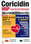 Coricidin Hbp, Decongestant-Free Cold Symptom Relief For People With High Blood Pressure, Maximum Strength Cold & Flu Day + Night Liquid Gels, 24 Count