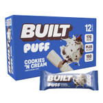 Built Bar, Puff Protein Bars, Cookies 'N Cream Puff, 17G Protein Snacks, On-The-Go Bars, Only 140 Calories, 7G Sugar, Collagen, Not Gluten Free, 12 Count