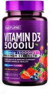 Built By Nature Chewable Vitamin D3 5000 Iu - Vitamin D Supplement Chews  Sugar Free & Natural Berry Flavor - 120 Tablets