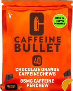 Caffeine Bullet 8 Chocolate Orange Caffeine Candies = 800Mg Caffeine Kick, Faster Than Energy Gels & Cycling Chews For A Mid-Race Endurance Sports And Gaming Caffeinated Energy Boost