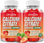 Calcium Citrate Gummies, Sugar Free Calcium Citrate 1000Mg For Muscle Healthy, Absorption Calcium Supplements For Adults & Kids, Strawberry, 60 Count