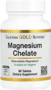 California Gold Nutrition Magnesium Chelate With Calcium, 90 Tablets