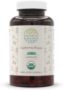 California Poppy 120 Capsules, 800 Mg, Usda Organic California Poppy (Eschscholzia Californica) Dried Herb And Flower (120 Capsules)