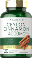 Carlyle Ceylon Cinnamon Capsules 4000 Mg | 120 Count | Non-Gmo & Gluten Free Supplement