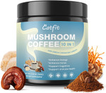 Catfit Mushroom Coffee,10 Adaptogenic Mushrooms And Milk Powder Mct Oil, Hydrolyzed Collagen, Instant Coffee With Lion'S Mane, Chaga, Cordyceps, L-Theanine For Energy, Focus, Digestion And Immunity, 160G