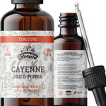 Cayenne Tincture Extract, Organic Cayenne (Capsicum Annuum) Dried Pepper - Vegetable Glycerin - Non-Gmo - 2 Oz