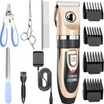 Ceenwes Dog Clippers With Storage Case, Low Noise Pet Clippers, Rechargeable Trimmer, Cordless Grooming Tool, Professional Hair Trimmer For Dogs, Cats & Others, Silver