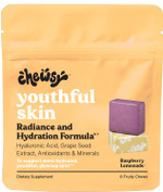 Chewsy Youthful Skin, Fruity Chews Vitamins, Radiance & Hydration Formula, Hyaluronic Acid, Grape Seed Extract, Antioxidants & Minerals, Vitamins Raspberry Lemonade Flavor 6-Day Supply