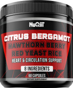 Citrus Bergamot With Red Yeast Rice, Heart & Circulatory Function Support As Black Chokeberry, Hawthorn & More - Immune System, Heart Health & Comfortable Mood - 60 Capsules